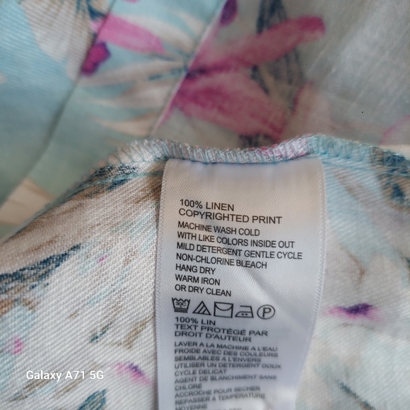 Tommy Bahama Florencia Short Skirt 100% Linen Spring Rain Print Sz 6 - Picture 9 of 14